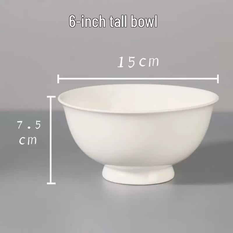 

ZISIZ 6-inch Footed Rice/Soup Bowl Set of 3
