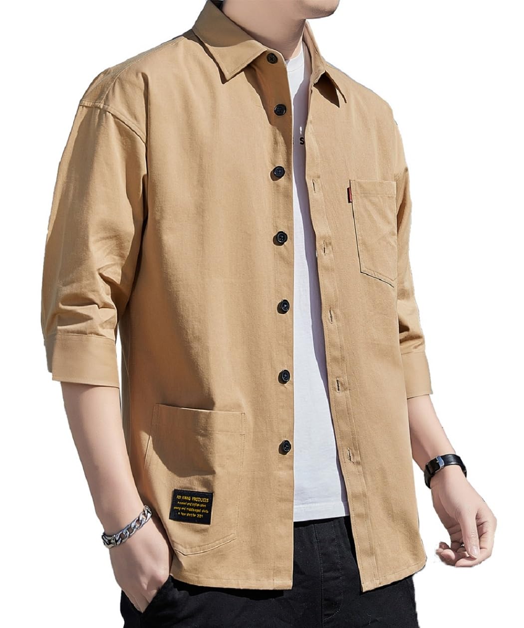 

Shirts for Oxford Shirts [COMOOS] Men, 3/4 Sleeve, Casual, Plain, Shirts, Men s Casual, Cotton, Men s