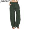 BITCED 10Color Women's Fashion Casual Solid Color Print Pants & Capris