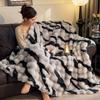 Luxury Tie-Dye Big Bubble Rabbit Fur Blanket & Duvet Cover, 2-in-1 Faux Fur Plush Throw, Ultra Soft Fluffy for Couch Bed Sofa