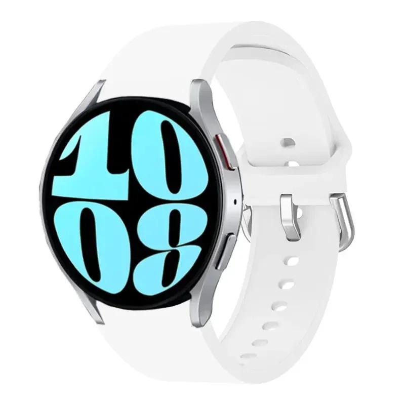 20mm Band For Samsung Galaxy Watch 7/6/5/4/44mm 40mm 5 Pro 45mm Silicone Bracelet correa Galaxy Watch 6 classic 47mm 43mm strap