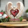 Boho Style Angel with Heart Desk Ornament Ideal for Home, Christmas & Valentine's Day Gift, Nurseries, Home Desk Living Room Decoration, Restaurant S