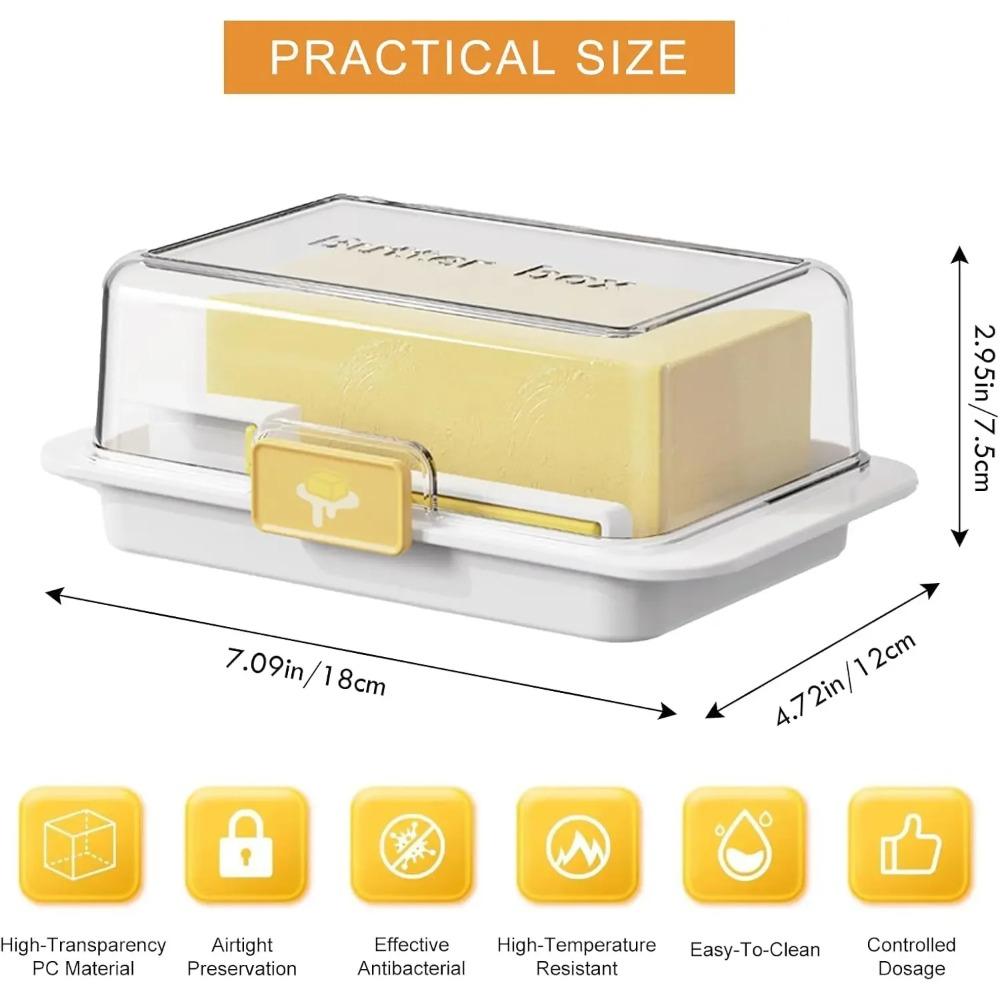 Sealed Butter Dish with Lid Cutter, Suitable for Countertop and Refrigerator Storage