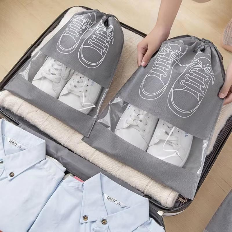 5/10/30pcs Shoes Storage Bags Portable Non-Woven Fabric Large Capacity Travel Waterproof Moistureproof Clothing Classified Bags