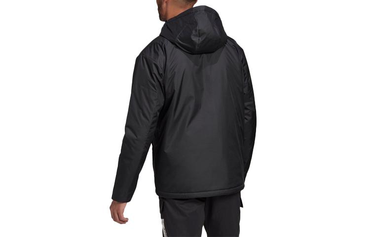 Adidas Solid Color Hooded Puffer Jacket Men's Black GL7401