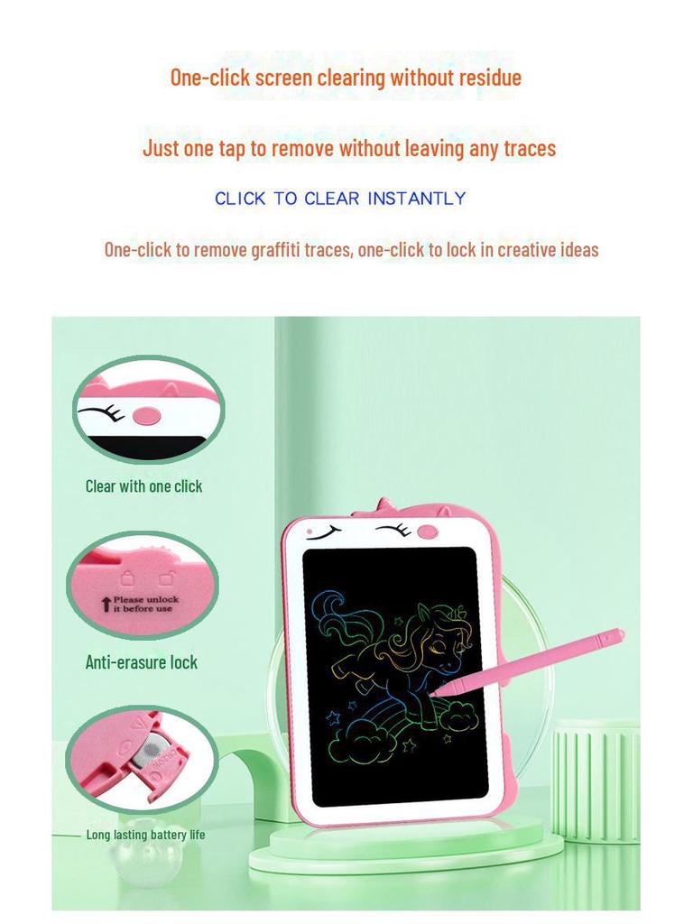 8.5-Inch LCD Colorful Erasable Drawing Board for Kids – Eye Protection Educational Toy and Holiday Gift