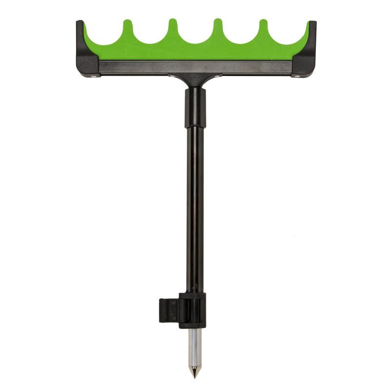 2-Section Adjustable Fishing Rod Holder with EVA Crossbar Bracket and Zinc Alloy Ground Plug