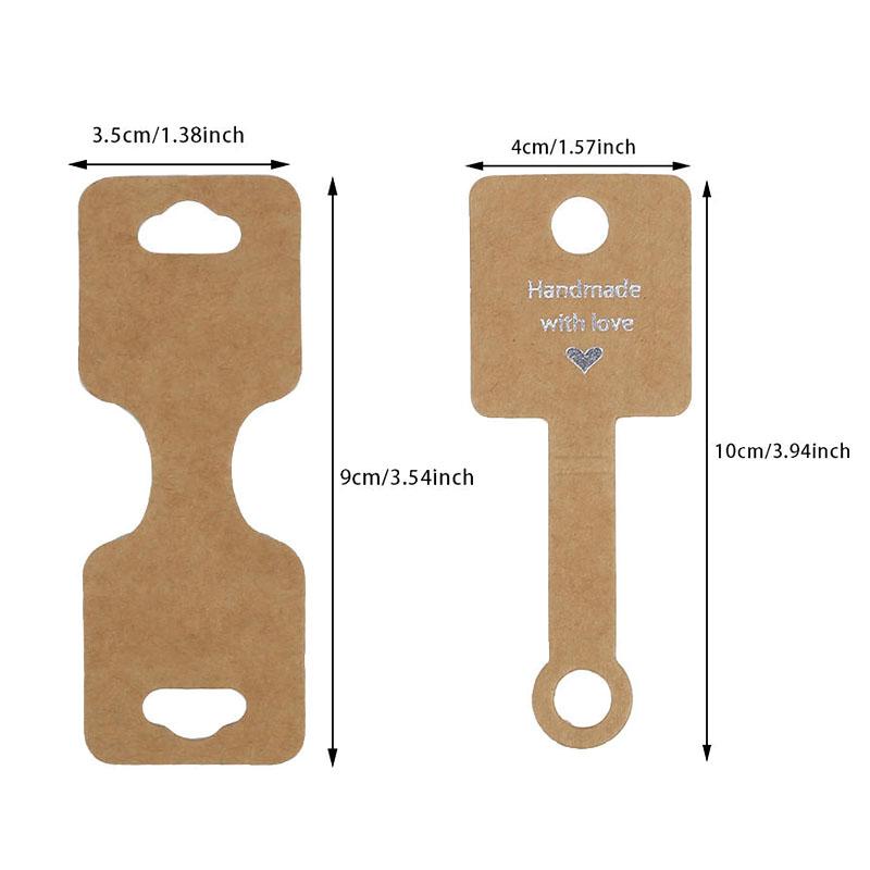 100pcs Foldable Kraft Paper Packing Cards For DIY Jewelry Display Holders Handmade Necklace Bracelet Retail Price Tags