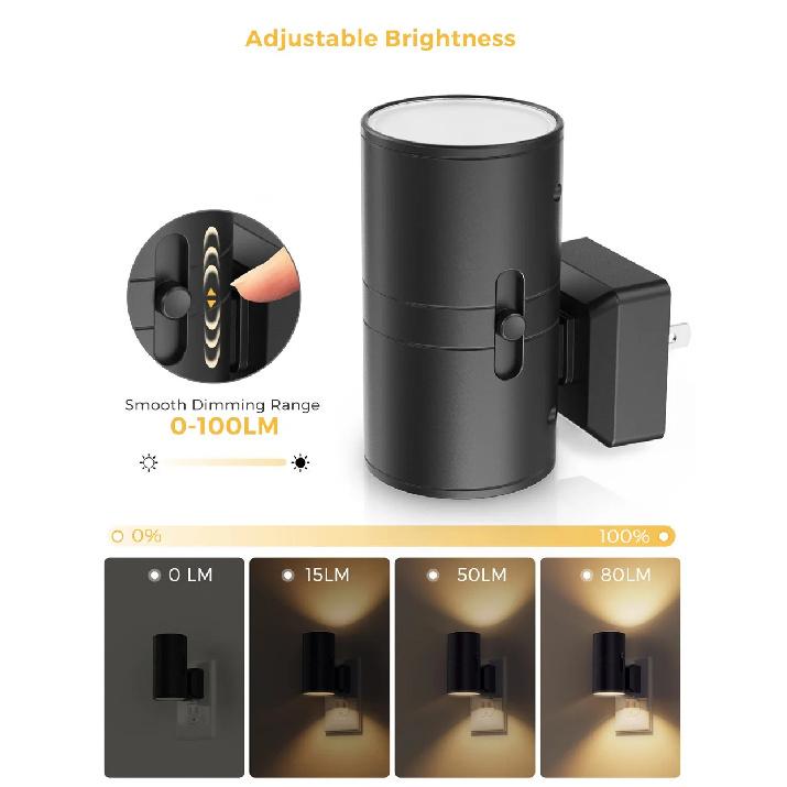 Nachtlicht Stecker in die Steckdose RGB/3 Farben Dimmbar Tragbare Steckdose LED-Nachtlicht EU-Stecker Nachttischlampe Zimmer Flur Heimdekoration