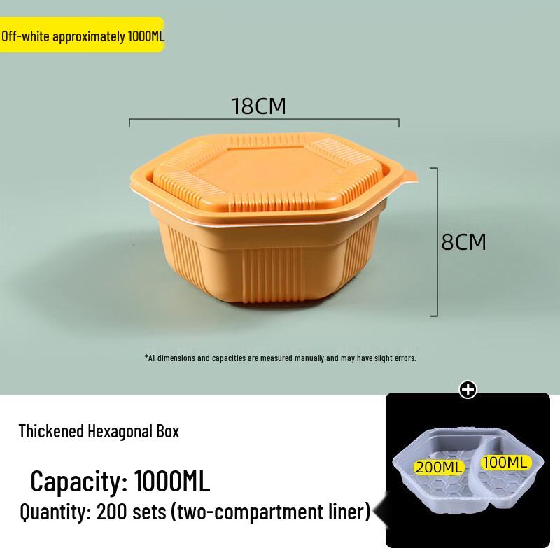 Disposable 2-Compartment Plastic Lunch Box