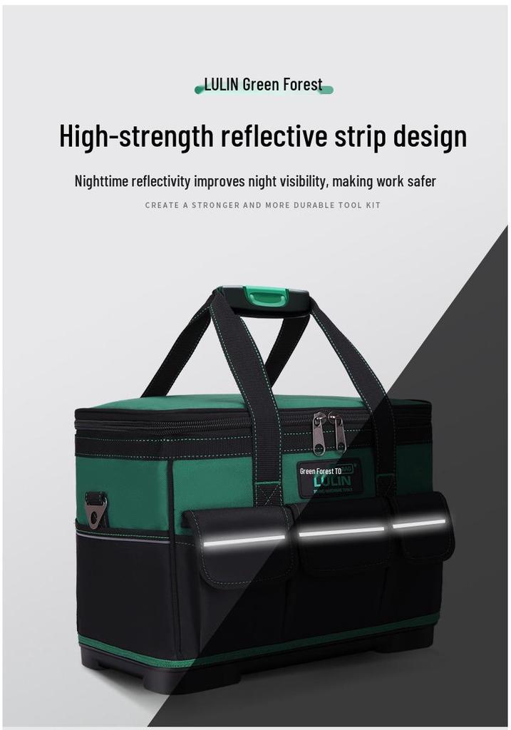 Green Forest Large Multi-functional Tool Bag – Oxford Cloth Electrician and Repair Storage Pouch