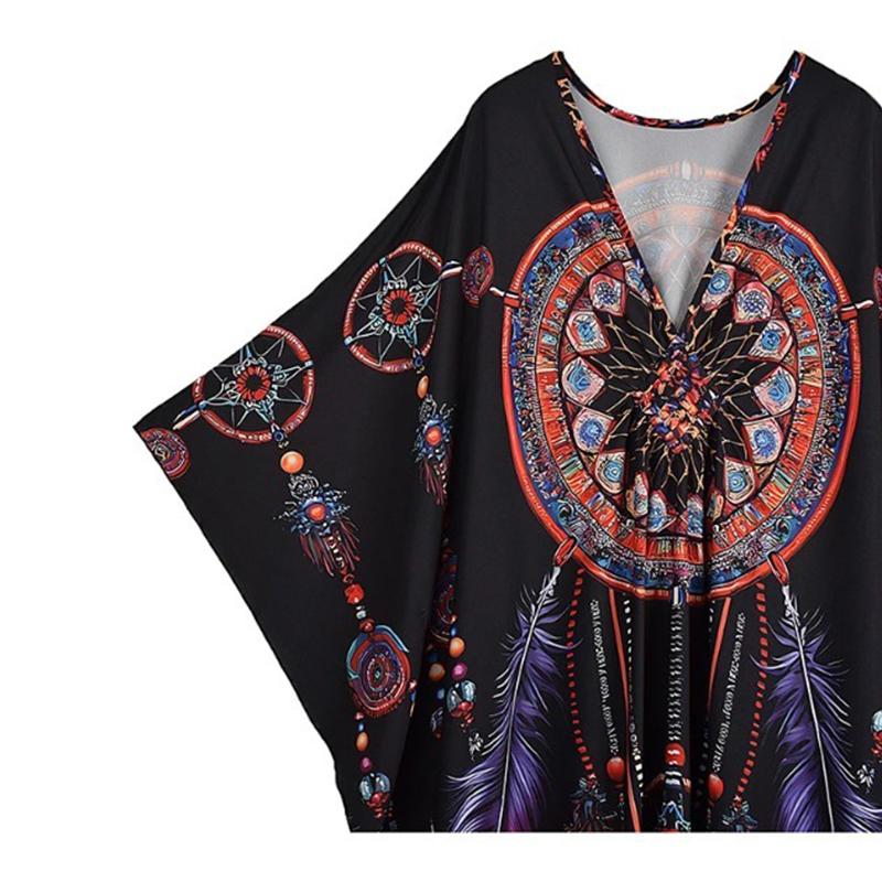 XITAO Bat Wing Sleeve Loose Print Dress GJ1202