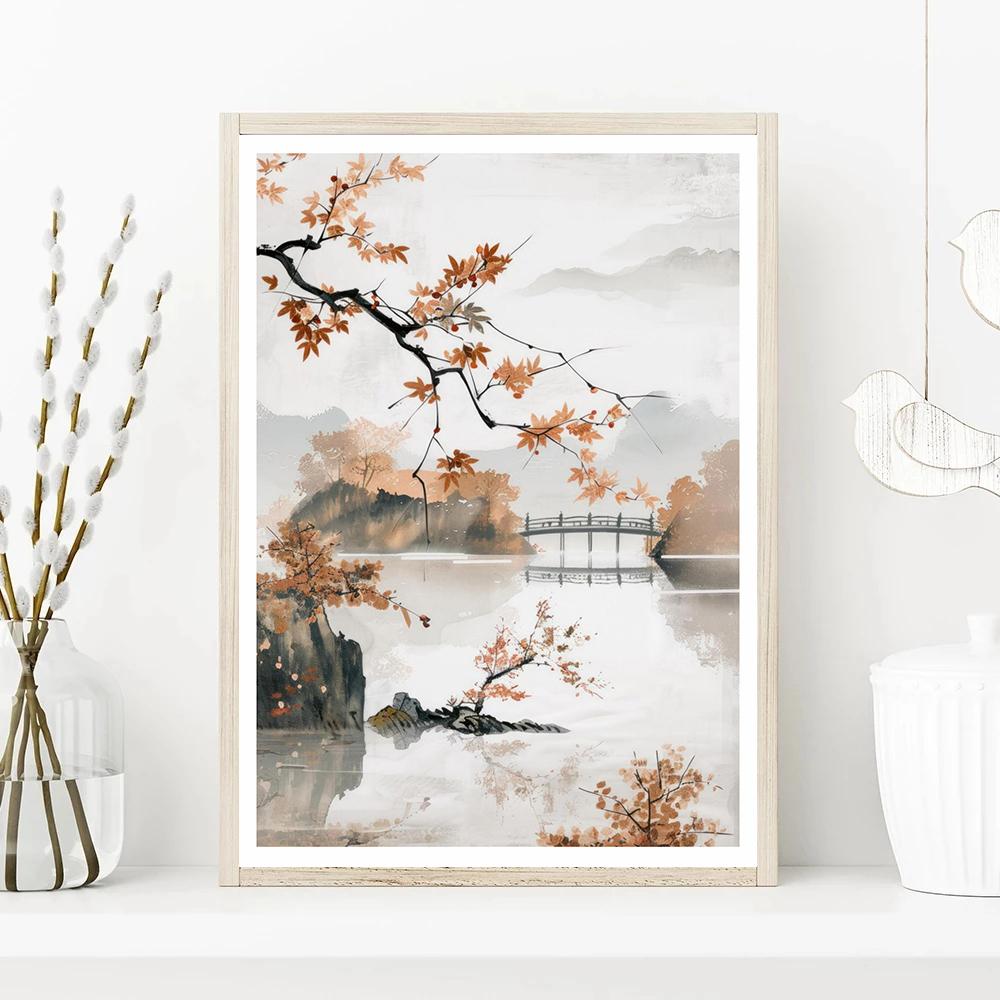Moderne Japanse Minimalistische Zen Zen Vreedzaam Landschap Kunst Poster Canvas Print Woonkamer Slaapkamer Huisdecoratie Frameloos