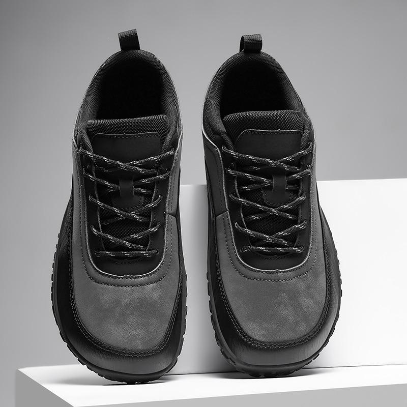 Men's Sneakers Wide Toe Barefoot Shoes Unisex Outdoor Lace-up Casual Shoes Plus Size Hiking Shoe Breathable Leather Men Shoes