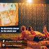 8 Modes LED Solar Courtyard Curtain Lights Outdoor Waterproof Fairy String Lights 100LED 200LED 300LED Garden Window Bedroom Wedding