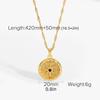 Gold Plated Stainless Steel Pendant Necklace Oval Stone Pendant Neckchain Adjustable Length Clavicle Chain Choker