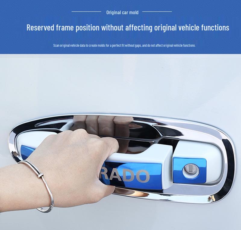 Stainless Steel Door Handle Bowl Trim for 2010-2019 Toyota Prado