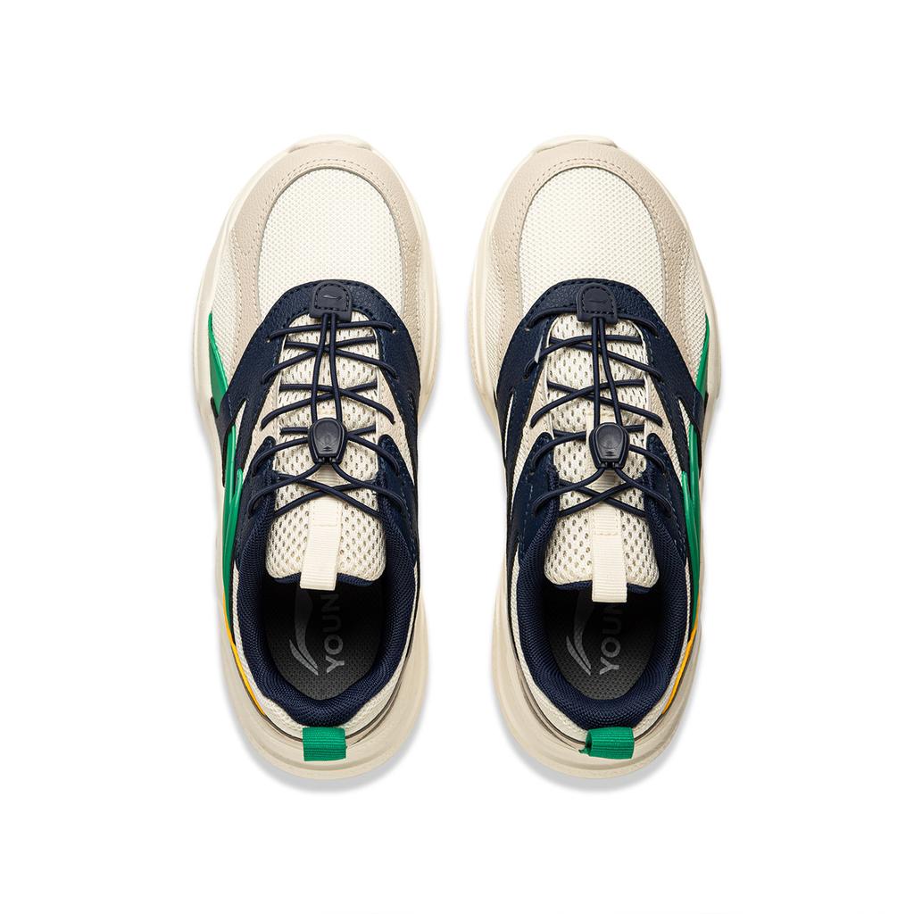 Li Ning Kids Fashion Versatile Non-Slip Shock Absorbing Low-Top Casual Shoes Kids sneaker Off-White YKCU210-3