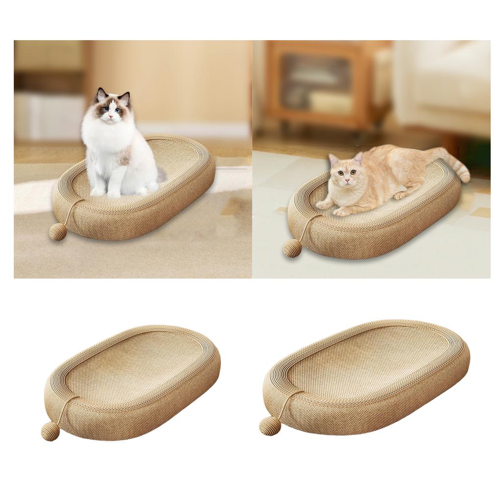 Sisal Cat Scratcher Board with Ball Scratch Resistant Cat Scratching Pad Lounge Sofa for Cats or Small Dogs Cat Scratching Bed