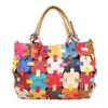 Borsa a mano da donna Borsa in pelle Borsa a tracolla portatile Borsa grande Borsa a colori con giunzione a vento