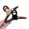 2025 High-End Rhinestone Mink Hair Clip - Women's Large Shark Claw for Updo Hairstyles