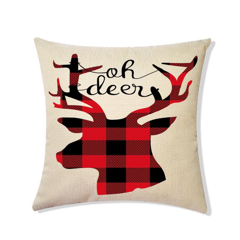 Christmas Pillowcase Red Elk Light Luxury Pillowcase Car Neck Cushion Home Pillowcase