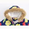 Autumn and Winter Children's Cotton Jacket Boys and Girls Fashion Printing Cartoon Big Boy Long Section Hair Collar Hooded Cotton Coat Jacket