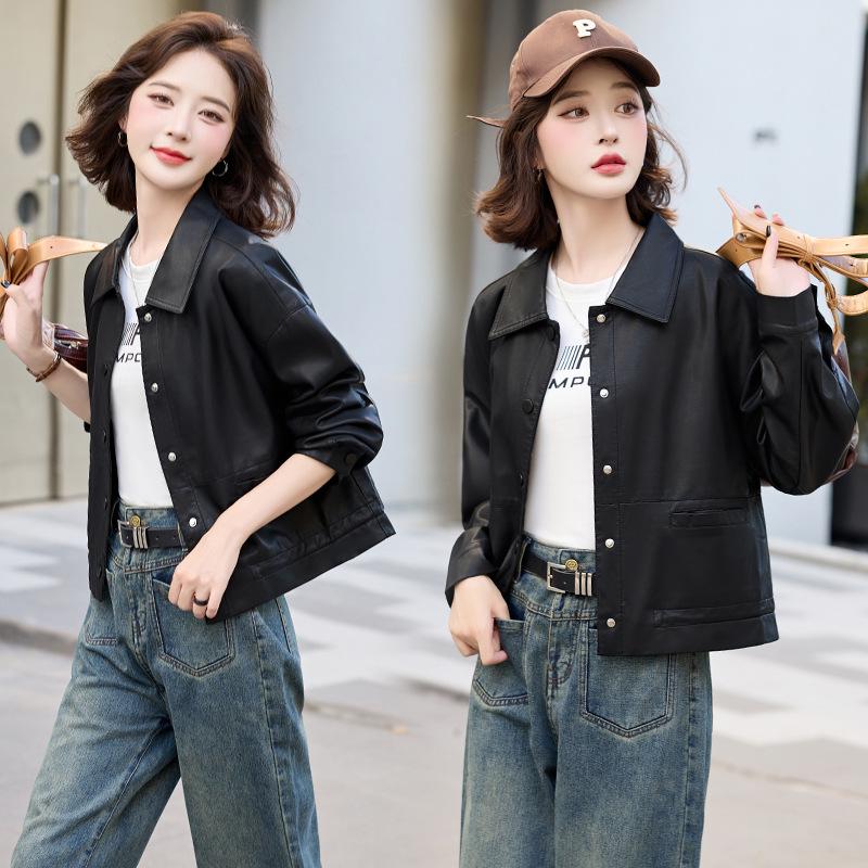 

2024 Универсальное темпераментное короткое пальто: Повседневная, Модная, Стройнящая Верхняя одежда Medium чёрный