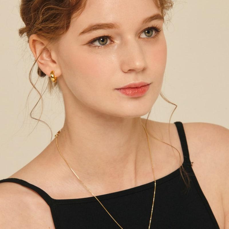 Murmur [925silver]Grundläggande tjock creolörhänge