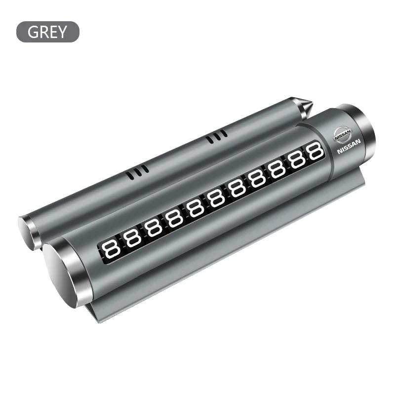 Bil Temporärt Parkeringskort Rotera Telefonnummerplåt Aluminiumklistermärken För Nissan X-trail Almera Qashqai Tiida Biltillbehör