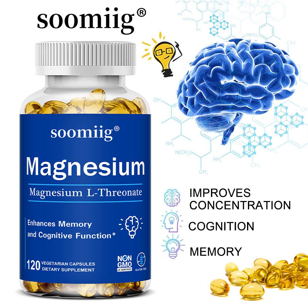 Soomiig Magnesium L-Threonate Supplement, 2000mg Magtein, 120 Caps
