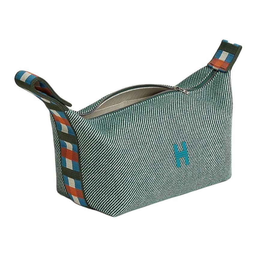 New HERMES Bride a Brac Canvas Bag Toiletry Bag Small Women's Dark Green H103802M03