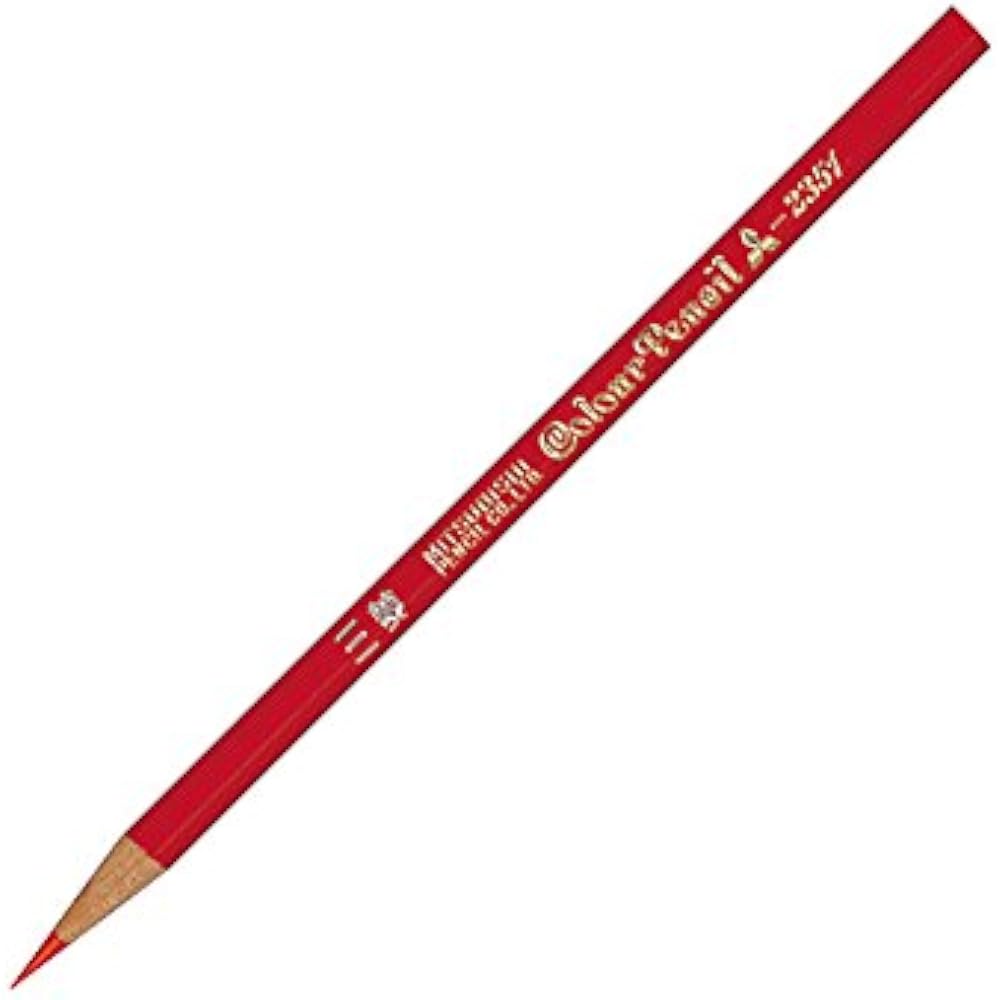 Mitsubishi Pencils, Red, Red, 12 Pencils, Colored Pencils, Pack of 12 K2351