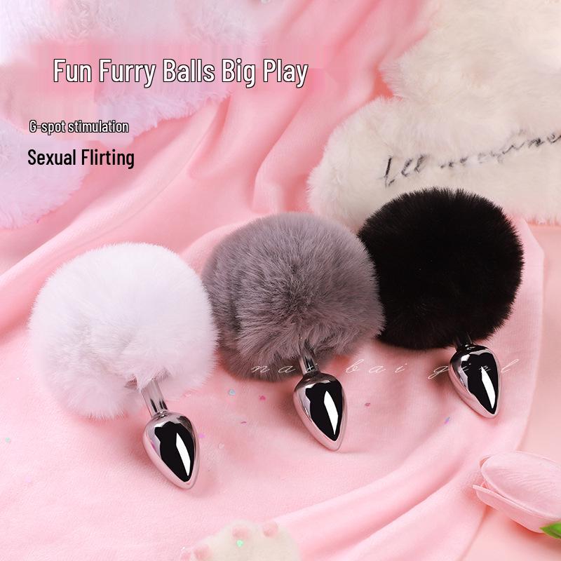 Beginner Mini Rabbit Tail Anal Plug for Women - Small Size Erotic Toy