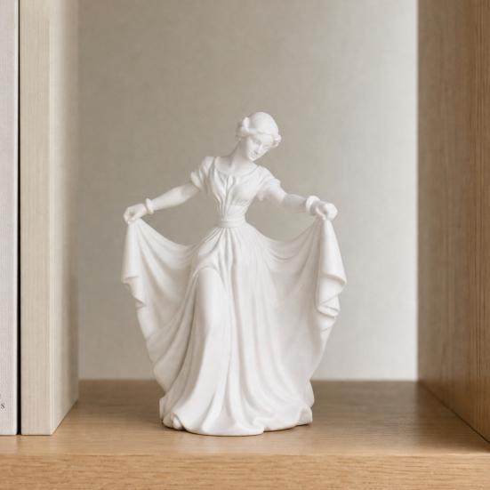 3D-gedruckte Tänzerfigur, Elegante Tanzmädchen-Statue mit fließendem Kleid, Ästhetische PLA-Kunstskulptur für Heimdekoration, Modern Minimalistisch
