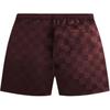 Kith FW24 Collins Fall 2024 Series Logo Plaid Satin Lace-Up Comfortable Five-Point Casual Shorts Men shorts Dark-Red KHM060696-698