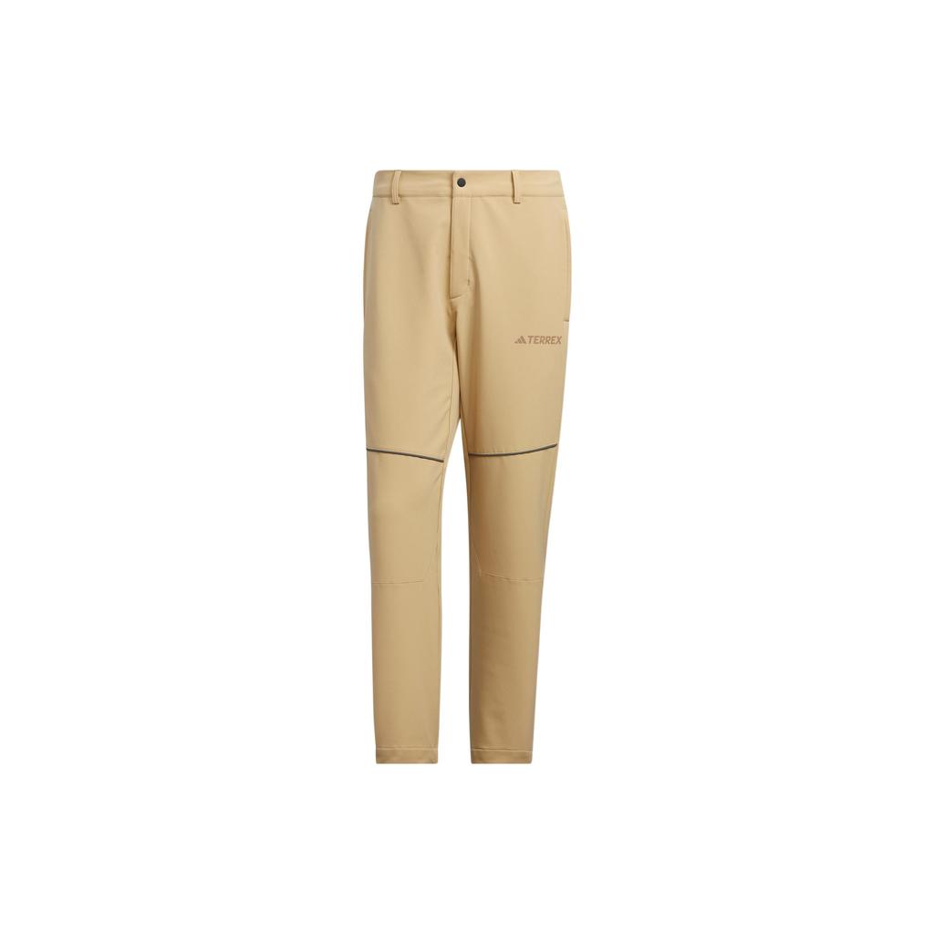 Adidas Elastic Waist Outdoor Softshell Sports Pants Men Bottoms Khaki IC7993