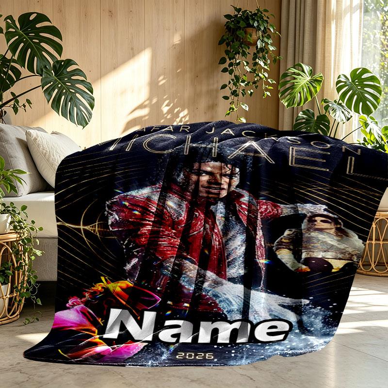 Individuell personalisierte Michael Jackson Print Decke, Heimdekoration, Schlafzimmer, Sofa, Camping, Couch, Geschenke für Geburtstag Weihnachten