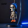 Creative Halloween Party Favors 2Pcs Hoodie Skeleton Ornaments, 2D Flat Acrylic Pendants, Gothic Car Rearview Mirror Hanging Ornament Style Ornaments