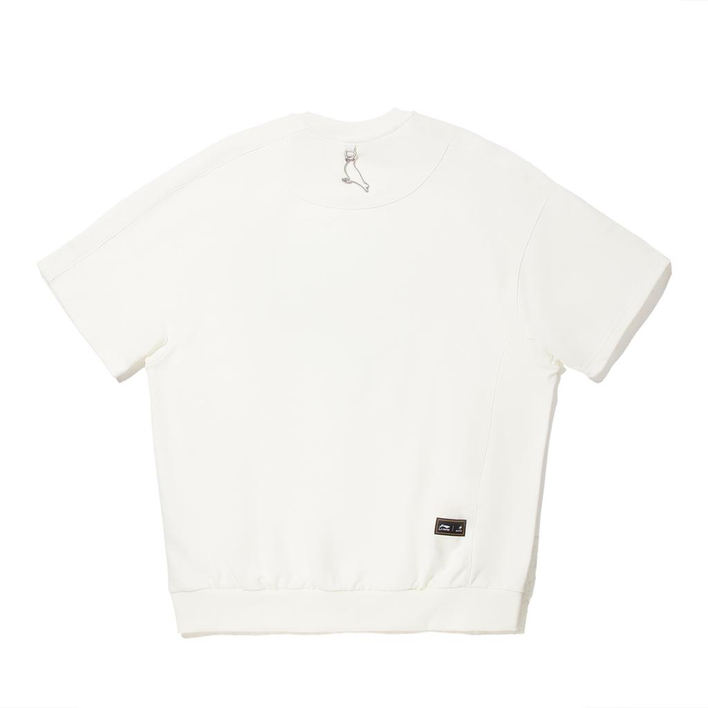 Li Ning X Staple Collaboration Series Sports Casual Minimalist Solid Color Letter Loose Short Sleeve T-Shirt Men Tops Off-White AAEV029-1