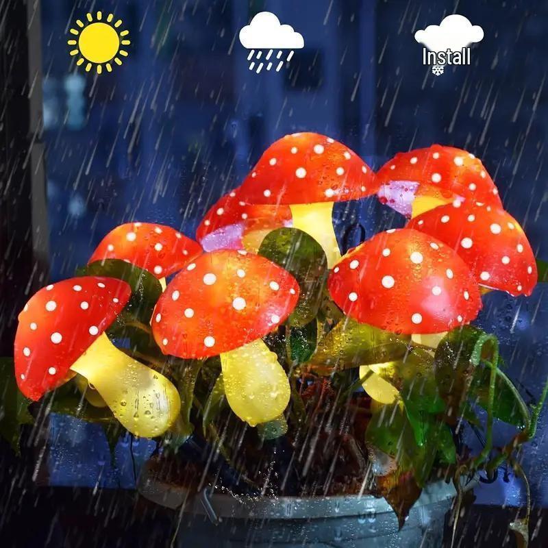 Waterproof Solar Mushroom Lights for Outdoor Garden and Courtyard Decor