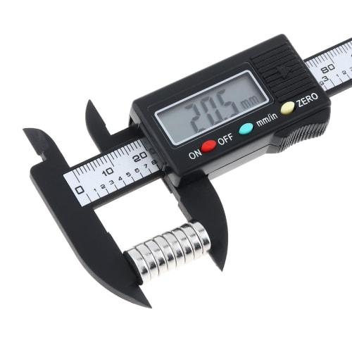 Smgda Digital Caliper, 100mm Carbon Fiber, for Inner and Outer Diameter, Depth, and Step Measurements, LCD Electronic Micrometer, for Carpentry DIY, W