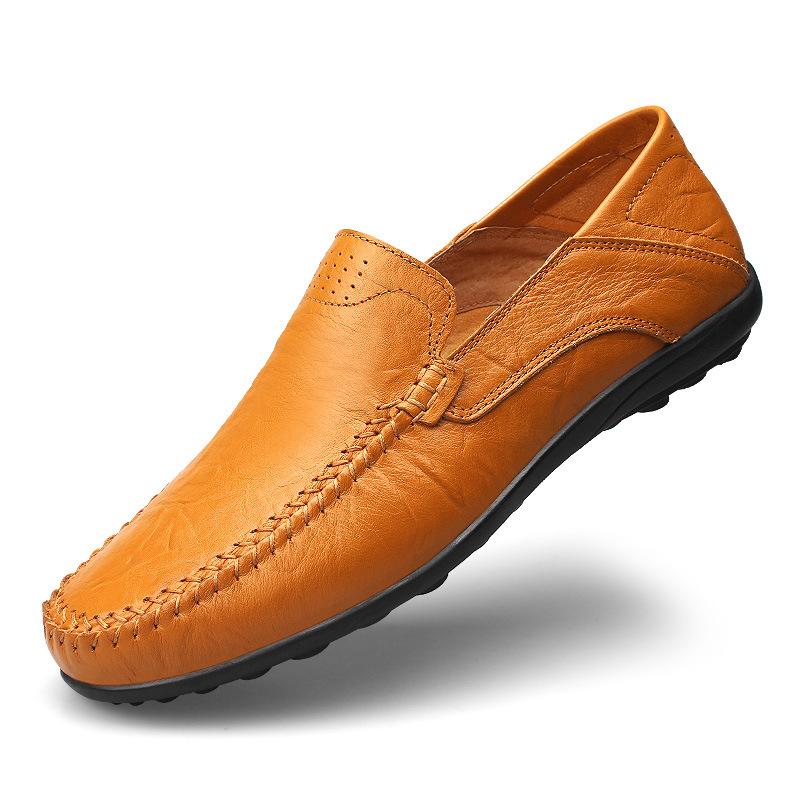 

Мужская обувь из натуральной кожи, повседневные роскошные брендовые деловые мужские лоферы, мокасины, итальянские дышащие мужские топсайдеры без шнуровки, большие размеры 46