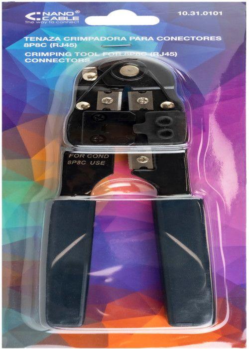 Outil de sertissage - Nano Cable - Pince à sertir en métal - Couleur bleue - RJ45 - Conforme RoHS