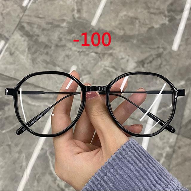 

Nearsighted Glasses Women Men Round Shape Short Sight Glasses Students Digital Device Prescription Lens Eye Wear-10 ~-40 W35235WW-