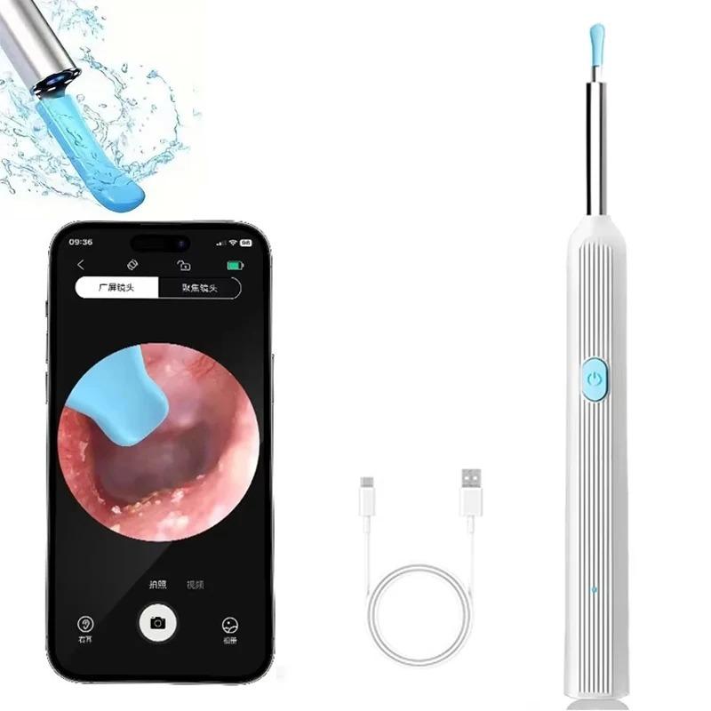 Wireless Ear Wax Removal With Camera Rechargeable Ear Cleaner 8 Megapixels Check Camera with 6 Pcs Ear Spoon Set Canal Clean