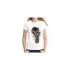 Bella T-shirt con Stampa di Gatto, Vestibilità Aderente e Decorazione con Uovo di Legno di Pasqua
