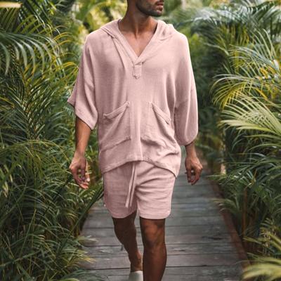 European and American New Men's Linen Loose Casual Suit Vacation Men's Popular Sportswear