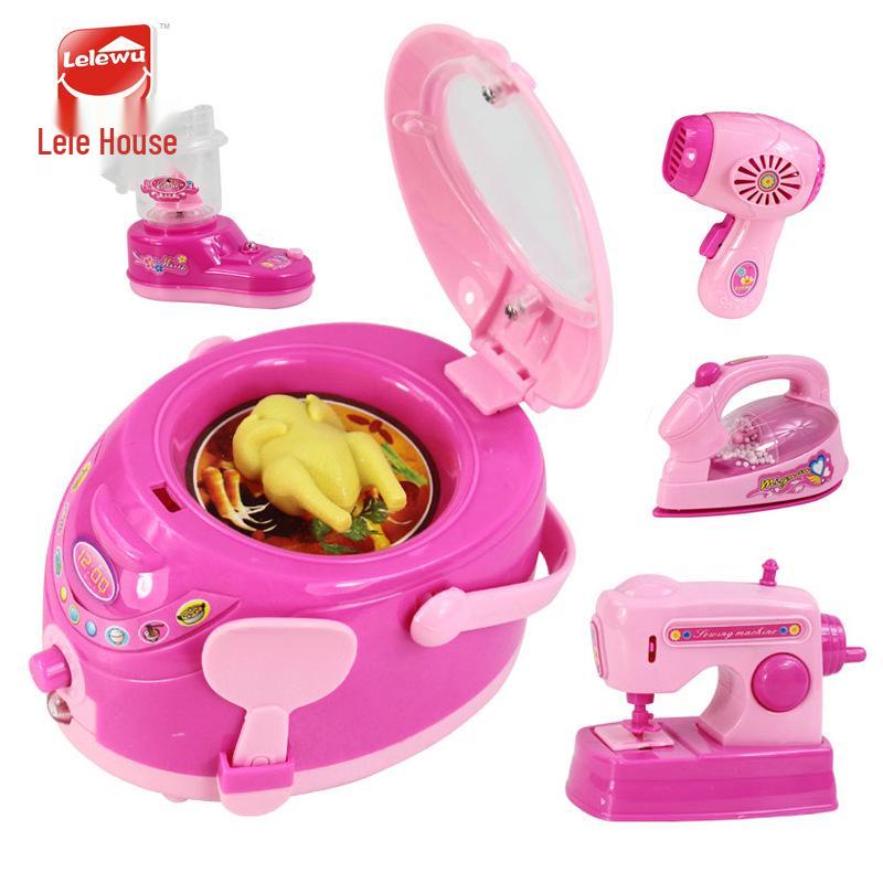 Children's Pretend Play Kitchen & Home Appliance Set: Electronic Scale, Meat Grinder, Hair Dryer.