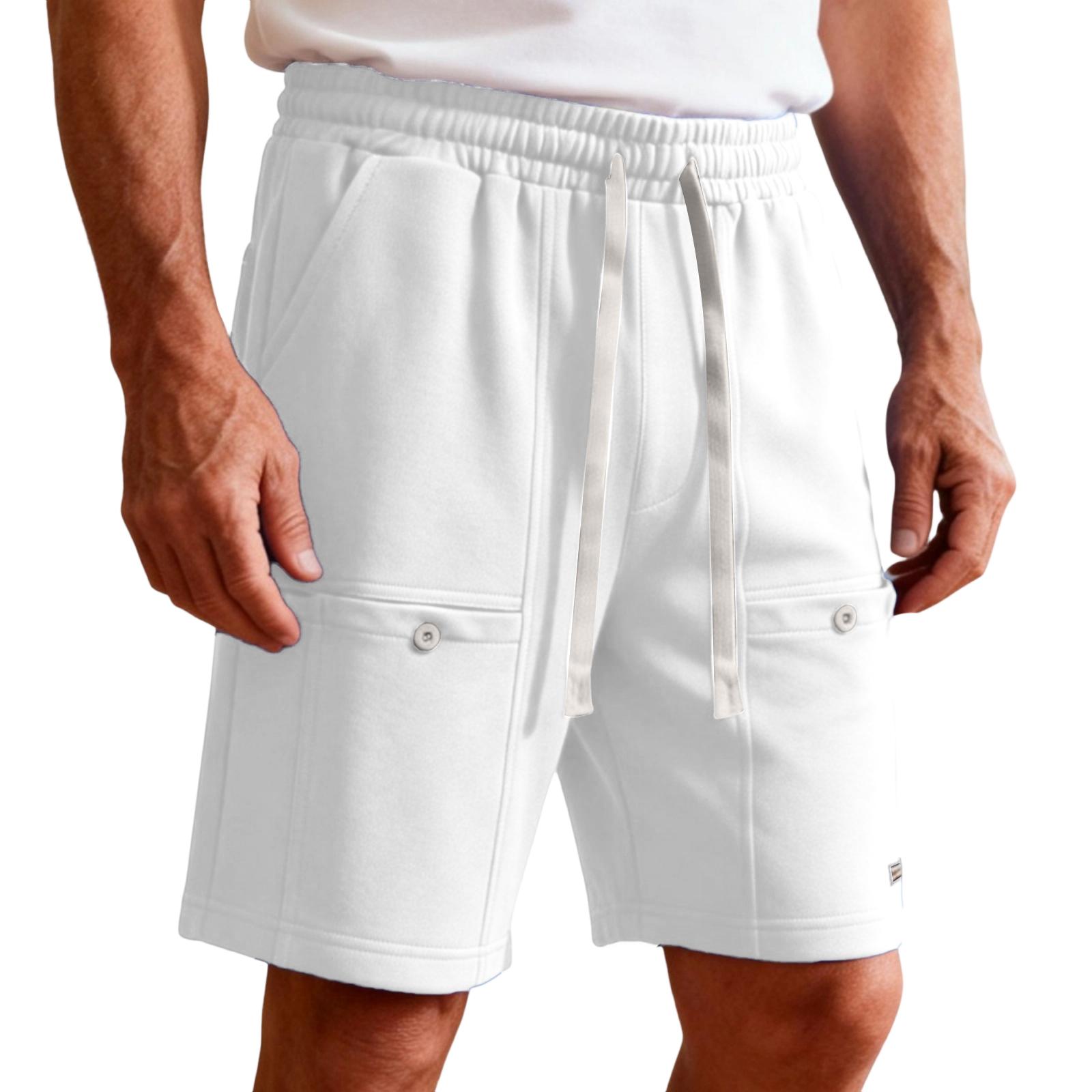 

Men s Straight Leg Comfortable Casual Cargo Shorts M белый